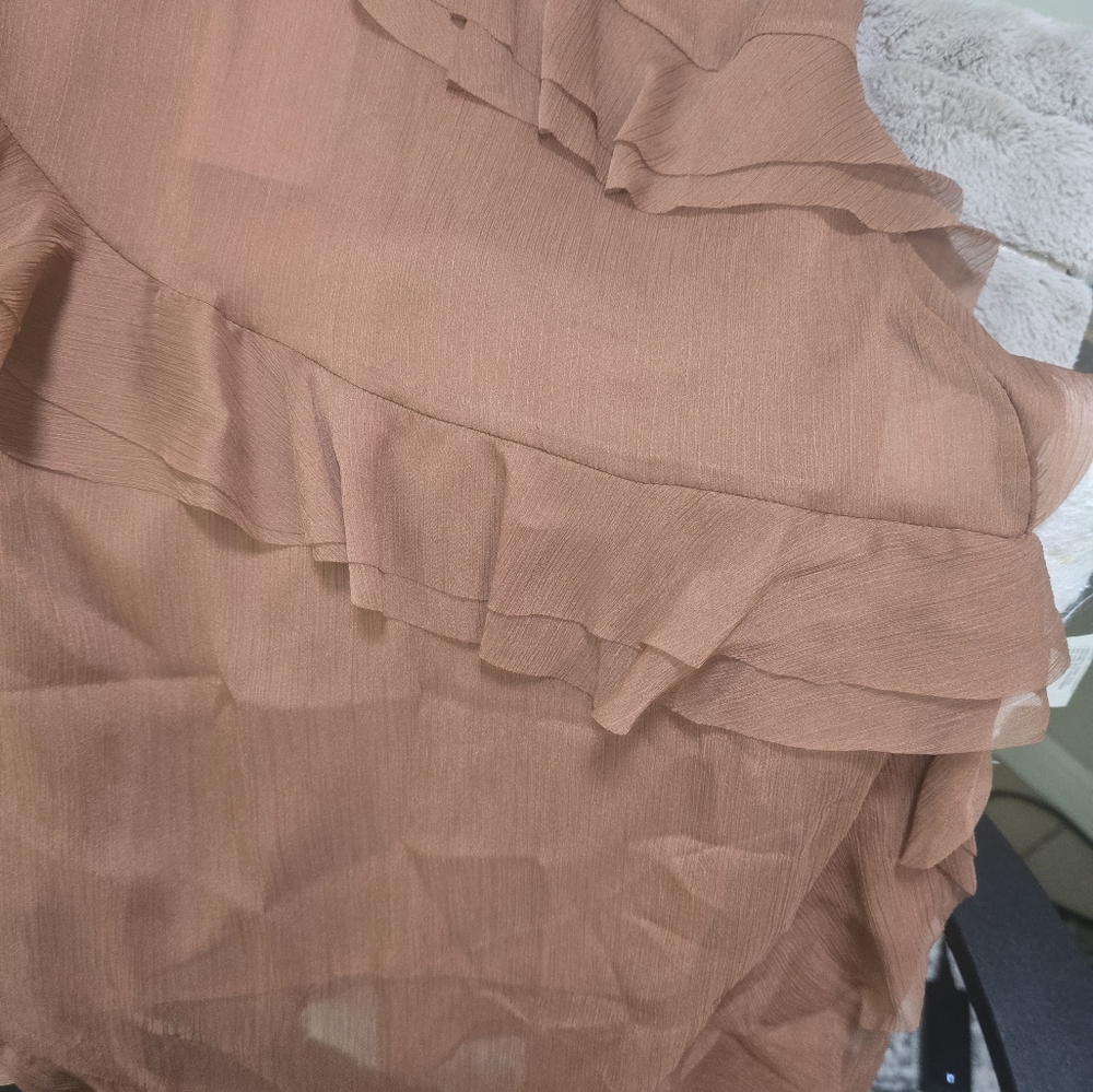 Zara Ruffled Mini Dress in Brown - Picture 12 of 14